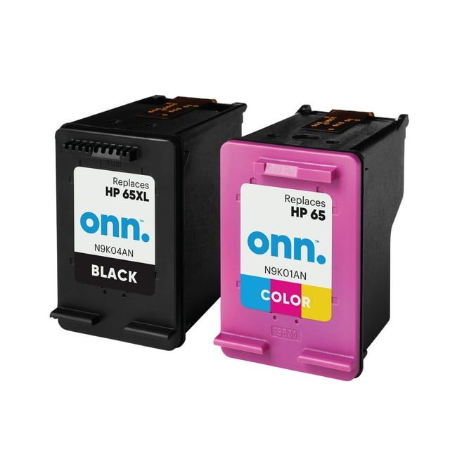 ONN HP 65XL/65 High Yield Black & Tri-Color Inkjet Cartridges 2-Pack