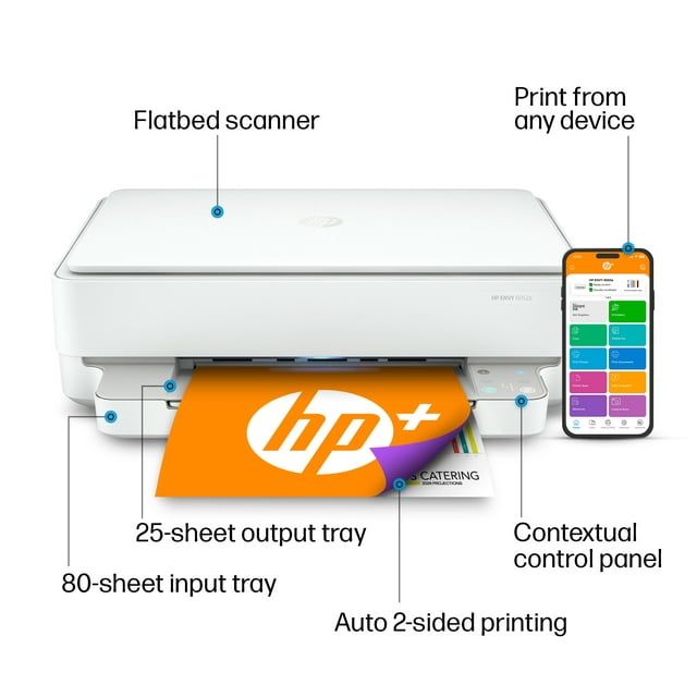 HP ENVY 6052e All-in-One Wireless Color Inkjet Photo Printer with 3 Months Instant Ink Incl with HP+