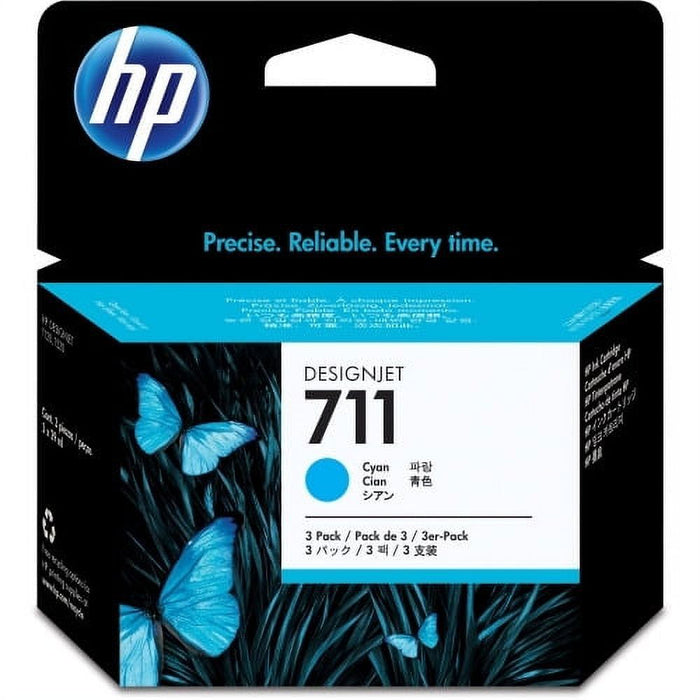 HP 711 (CZ134A) Original Ink Cartridge - Multi-pack Inkjet - Cyan - 3 / Pack