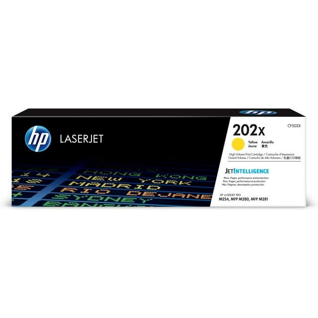 HP 202X (CF502X) Toner Cartridge, Yellow High Yield