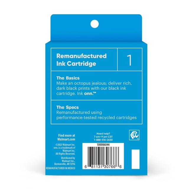 onn. Remanufactured Ink Cartridge, HP 61XL Black