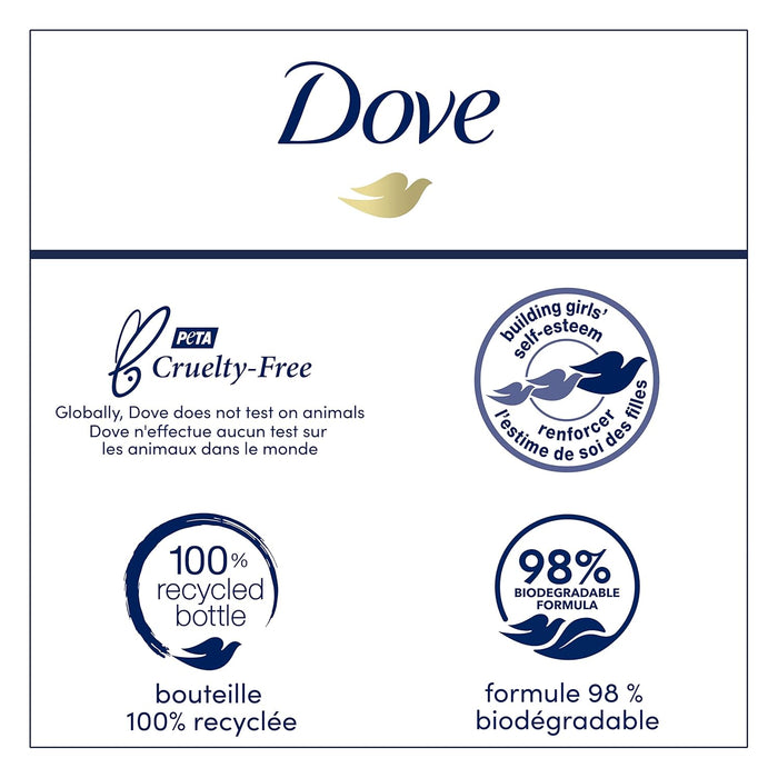 Dove Body Wash 4 Count Renewing Peony and Rose Oil for Renewed, Healthy-Looking Skin Gentle Skin Cleanser with 24hr Renewing MicroMoisture 20 oz