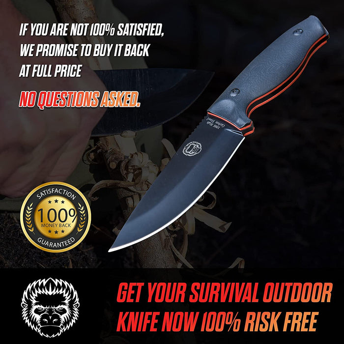 "The Bloodline" 1095 High Carbon Steel Bushcraft Survival Knife Gift Set
