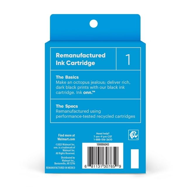 onn. Remanufactured Ink Cartridge, HP 564XL Black