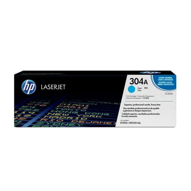 HP 304A (CC531A) Toner Cartridge, Cyan