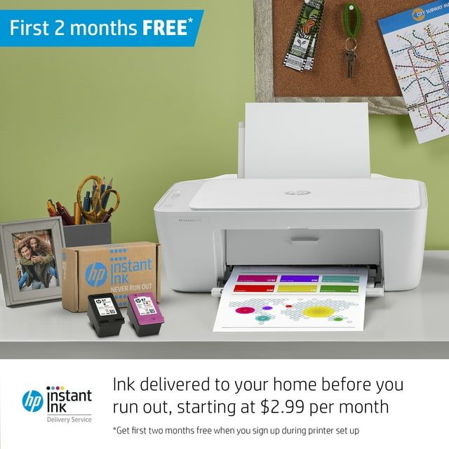 HP DeskJet 2752 Wireless All-in-One Color Inkjet Printer - Instant Ink Ready