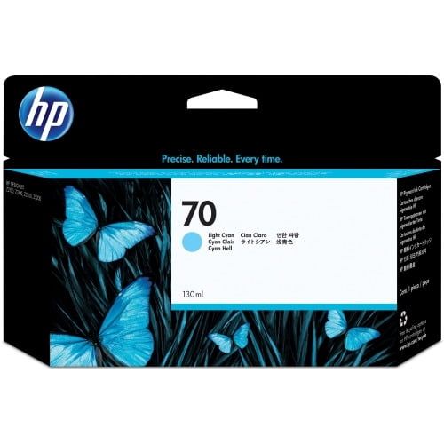 HP 70 (C9390A) Original Ink Cartridge - Single Pack Inkjet - Light Cyan - 1 Each