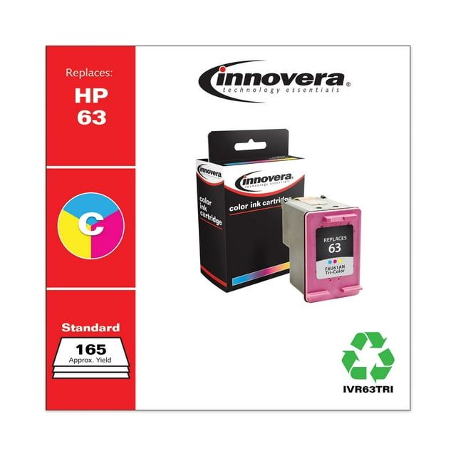 Innovera Remanufactured Tri-Color Ink, Replacement for HP 63 (F6U61AN), 165 Page-Yield