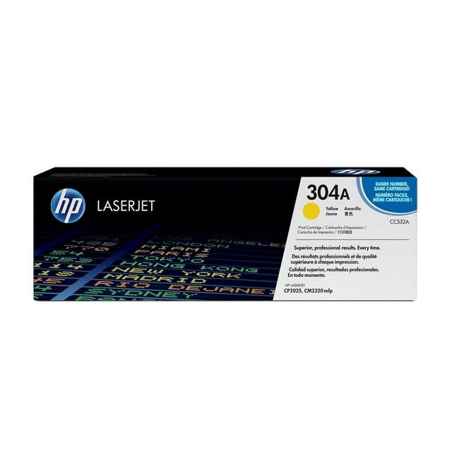 HP 304A (CC532A) Toner Cartridge, Yellow