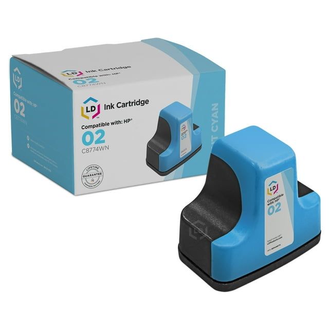 LD Remanufactured Replacement Ink Cartridge for Hewlett Packard C8774WN (HP 02) Light Cyan