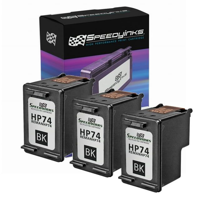 Speedy Remanufactured Replacements for HP 74 / CB335WN Black Cartridges (3-Pack) for DeskJet D4260, D4368, OfficeJet J5725, J5780, J6488, PhotoSmart C4200, C4385, D5580