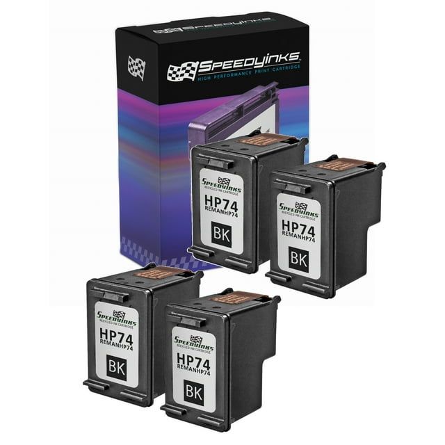 Speedy Remanufactured Cartridge Replacement for HP 74 (Black, 4-Pack)