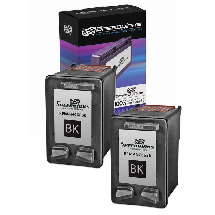 Speedy Remanufactured Cartridge Replacement for HP 56 (Black, 2-Pack)