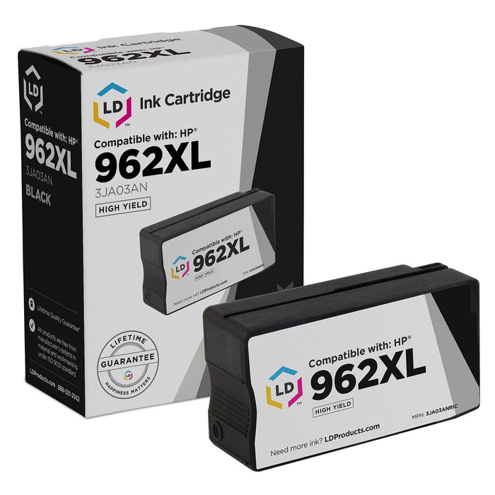 LD Products Remanufactured Replacement for HP 962XL/3JA03AN High Yield Black Cartridge