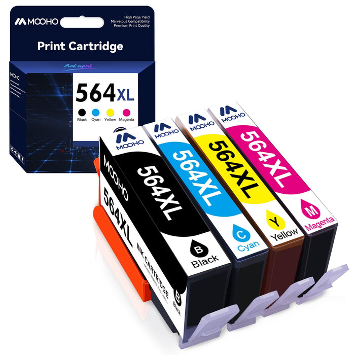 564 Ink Cartridges for Printers Replacement for HP DeskJet 3520 3522 Officejet 4620 Photosmart 5520 7520 7525,Black Cyan Magenta Yellow, 4 Pack