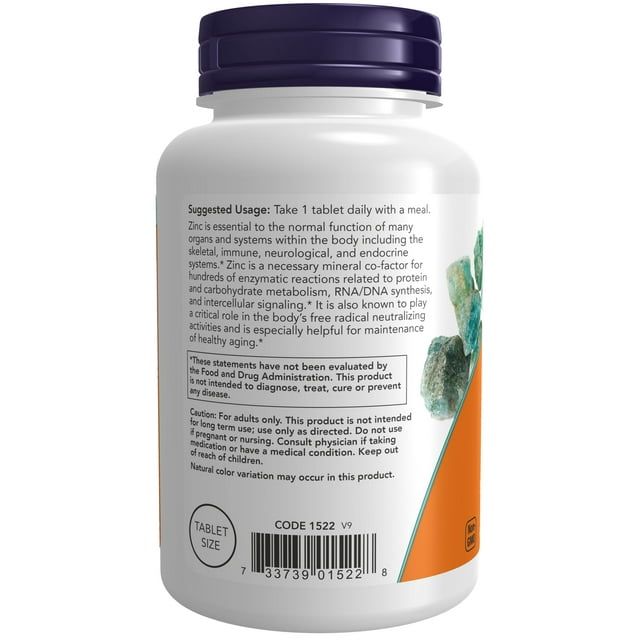 NOW Supplements, Zinc (Zinc Gluconate) 50 mg, Supports Enzyme Functions*, Immune Support*, 250 Tablets