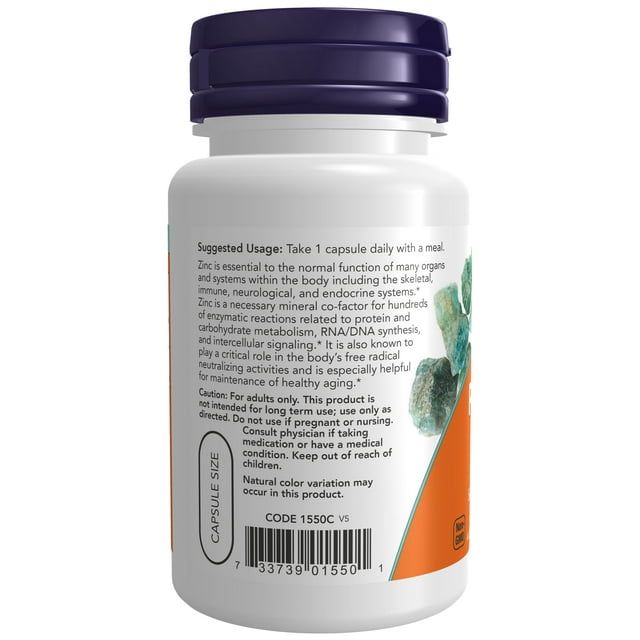 NOW Supplements, Zinc Picolinate 50 mg, Supports Enzyme Functions*, Immune Support*, 60 Veg Capsules