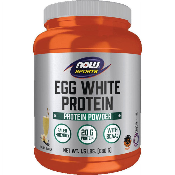 NOW Sports Eggwhite Protein Powder, Vanilla Cr¨¨me, 20g Protein, 1.5 Lb