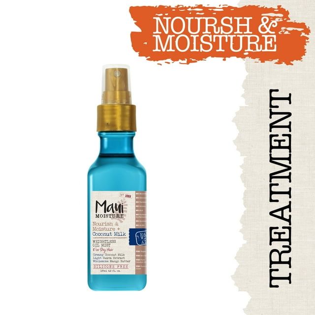 Maui Moisture Nourish + Coconut Milk Weightless Oil Mist, Hydration Hair Treatment, 4.2 fl oz