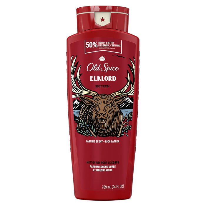 Old Spice Body Wash for Men, ElkLord, Long Lasting Lather, 24 fl oz