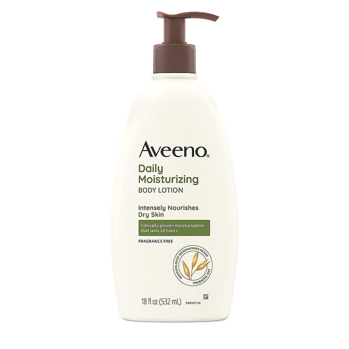 Aveeno Body Lotion, Daily Moisturizing, Fragrance Free 18 Fl Oz