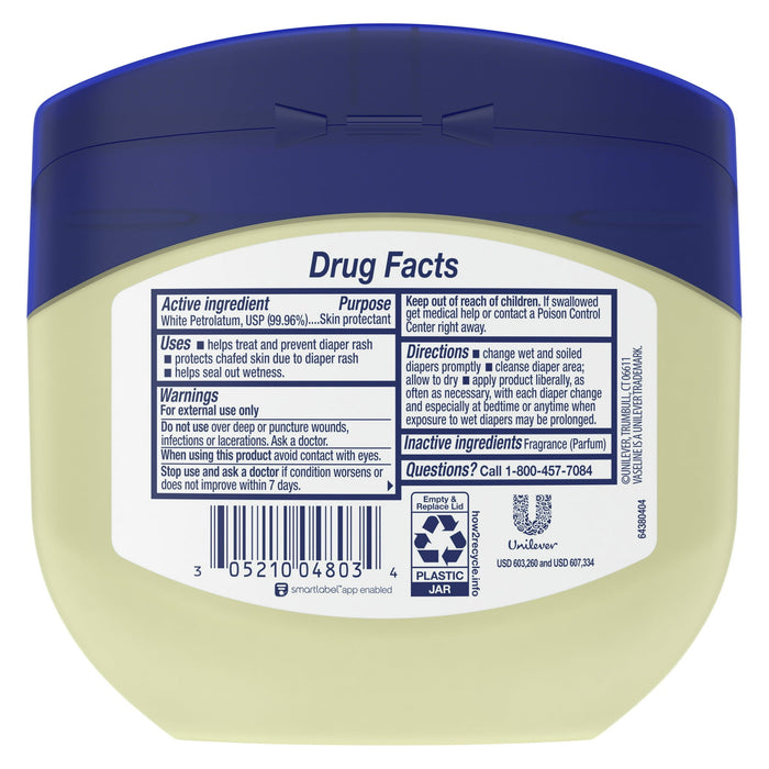 Vaseline Baby Healing Petroleum Jelly Unscented for Diaper Rash & Sensitive Skin, 13 oz