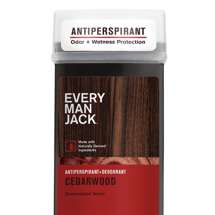 Every Man Jack Cedarwood Mens Antiperspirant Deodorant - Long Lasting Odor & Sweat Protection - 2.6oz