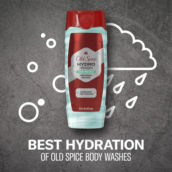 Old Spice Men's Moisturizing Hydro Body Wash Pure Sport Plus, 16 fl oz