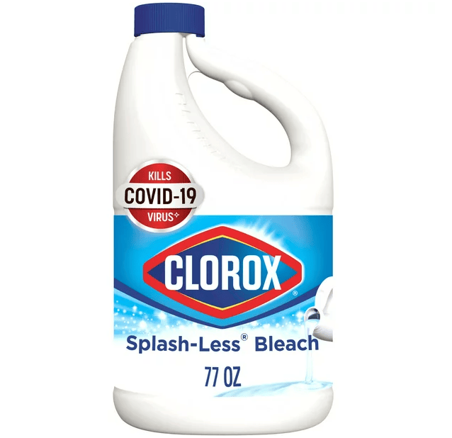 Clorox Splash-Less Liquid Bleach; Regular (Concentrated Formula) 77 Ounce