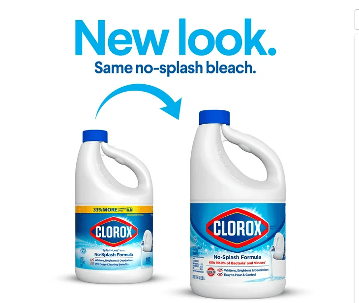 Clorox Splash-Less Liquid Bleach; Regular (Concentrated Formula) 77 Ounce