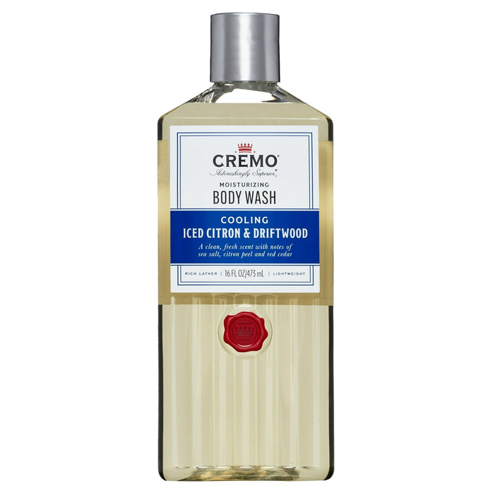 CREMO Body Wash Cooling Iced Citron & Driftwood 16 Oz.