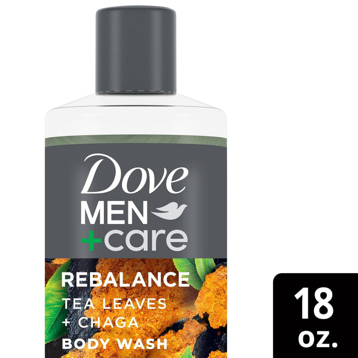 Dove Men+Care Rebalance Hydrating Body Wash, Tea Leaves and Chaga, 18 fl oz