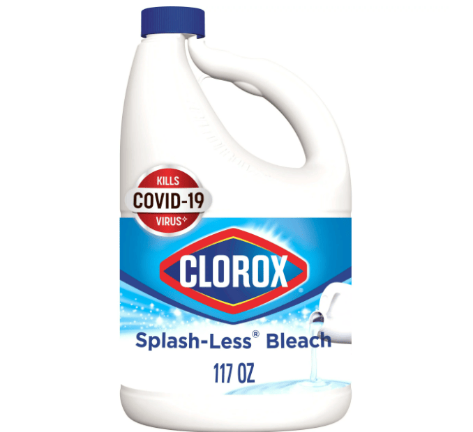 Clorox Splash-Less Liquid Bleach; Regular - 117 oz