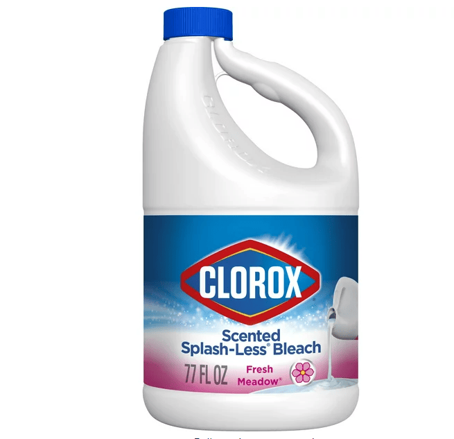 Clorox Splash-Less Liquid Bleach; Fresh Meadow (Concentrated Formula) - 77 Ounce