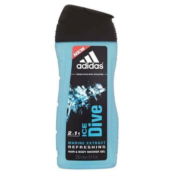 Adidas Ice Dive 3 Hair & Body Wash Marine Extract Refreshing , 8.4 oz Shower Gel