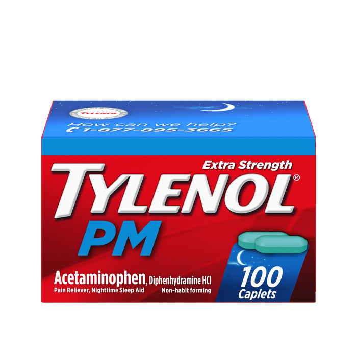 Tylenol PM Extra Strength Pain Reliever & Sleep Aid Caplets; 100 ct