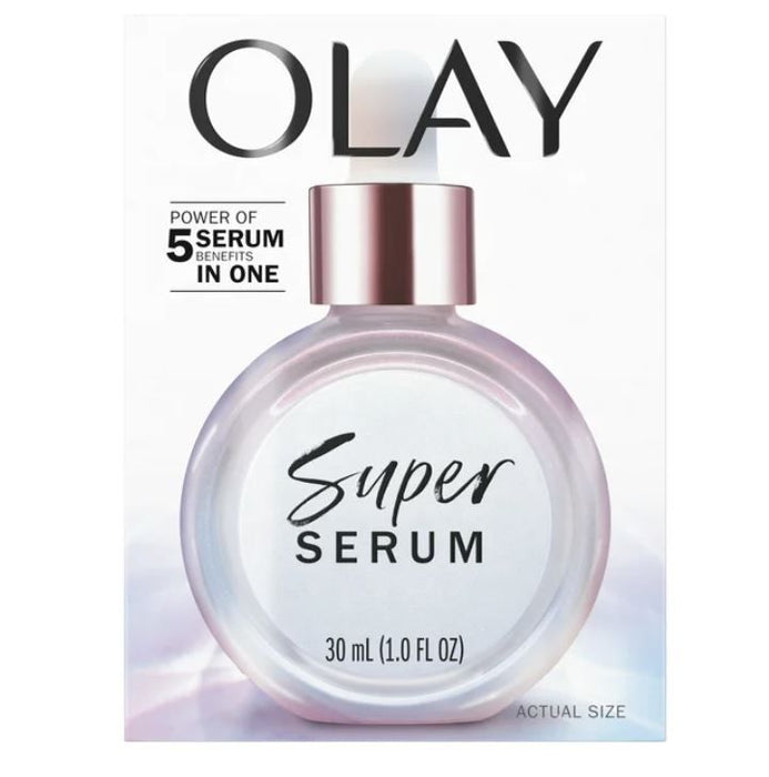 Olay Super Serum 5-in-1 Anti-Aging Face Serum, Smoothing Skin Care, All Skin Types (1.0 FL OZ)