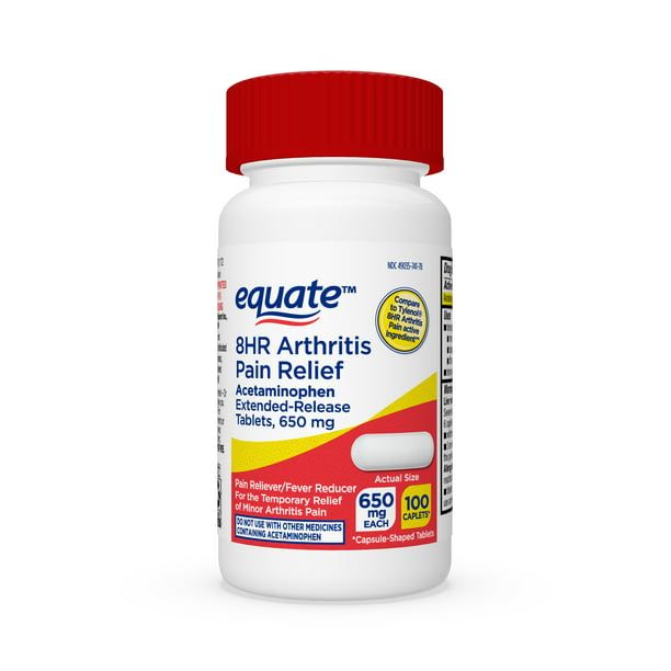 Equate Acetaminophen Extended-Release Tablets 650 mg Arthritis Pain; 100 Count