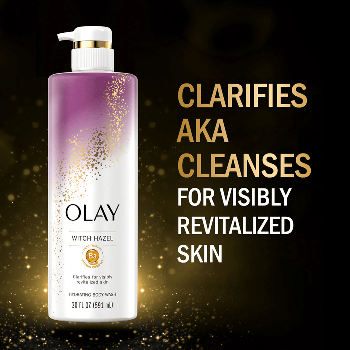 Olay Hydrating Body Wash with Witch Hazel and Vitamin B3 Complex, All Skin Types, 20 fl oz