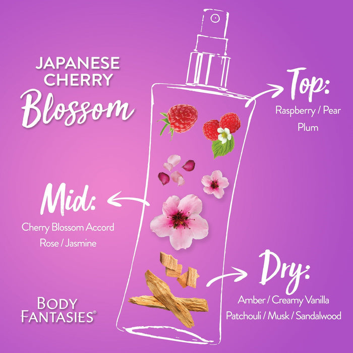 Body Fantasies Signature Fragrance Body Spray, Japanese Cherry Blossom, 8 fl oz