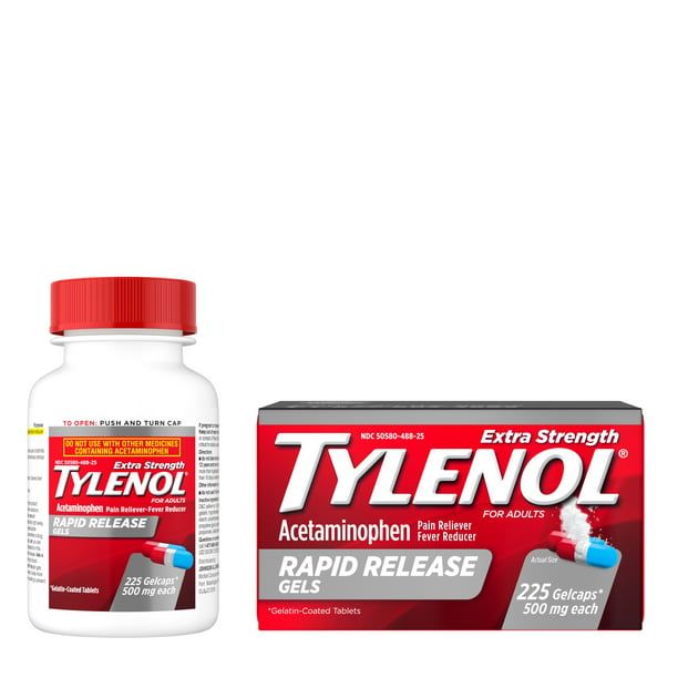 Tylenol Extra Strength Acetaminophen Rapid Release Gels; 225 ct