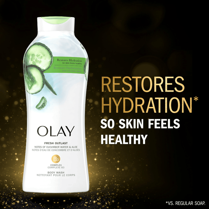 Olay Fresh Outlast Body Wash with Notes of Cucumber and Aloe, 22 fl oz