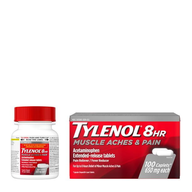 Tylenol 8 Hour Muscle Aches & Pain Tablets with Acetaminophen; 100 Count