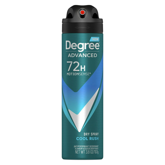 Degree Advanced Long Lasting Antiperspirant Deodorant Dry Spray, Cool Rush, 3.8 oz