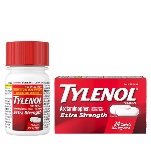 Tylenol Extra Strength Caplets with 500 mg Acetaminophen; 24 Ct