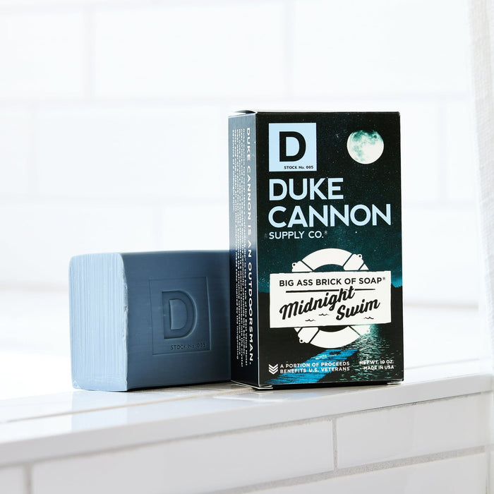 D uke Cannon Big Ass Brick of Soap - Midnight Swim - Sea Grass & Sandalwood Scent, 10 oz, 1 Bar