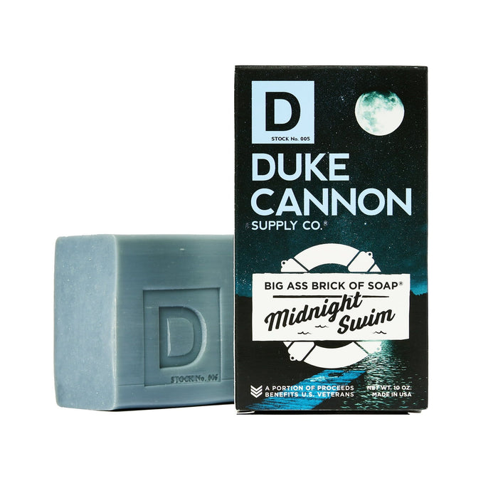 D uke Cannon Big Ass Brick of Soap - Midnight Swim - Sea Grass & Sandalwood Scent, 10 oz, 1 Bar