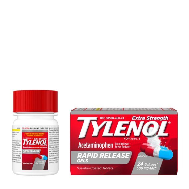 Tylenol Extra Strength Acetaminophen Rapid Release Gels; 24 ct