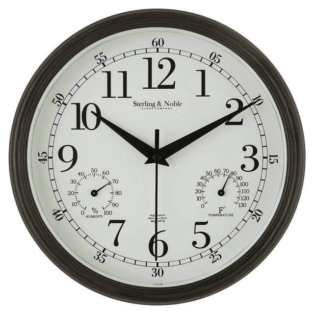 Mainstays 8.75" Indoor/Outdoor Antique Bronze Round Arabic Analog Wall Clock