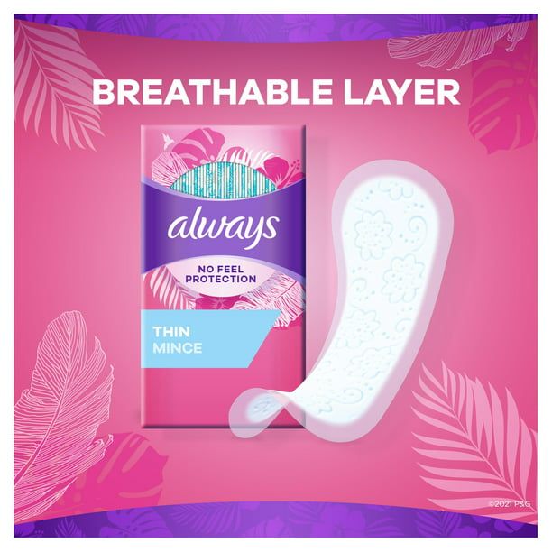 Always Thin Daily Liners for Women Unscented; 20 Ct